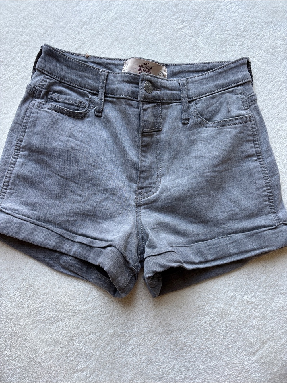 Hollister Shorts Juniors Sz 0 Micro Mini Denim gray denim Fairy Preppy y2k
